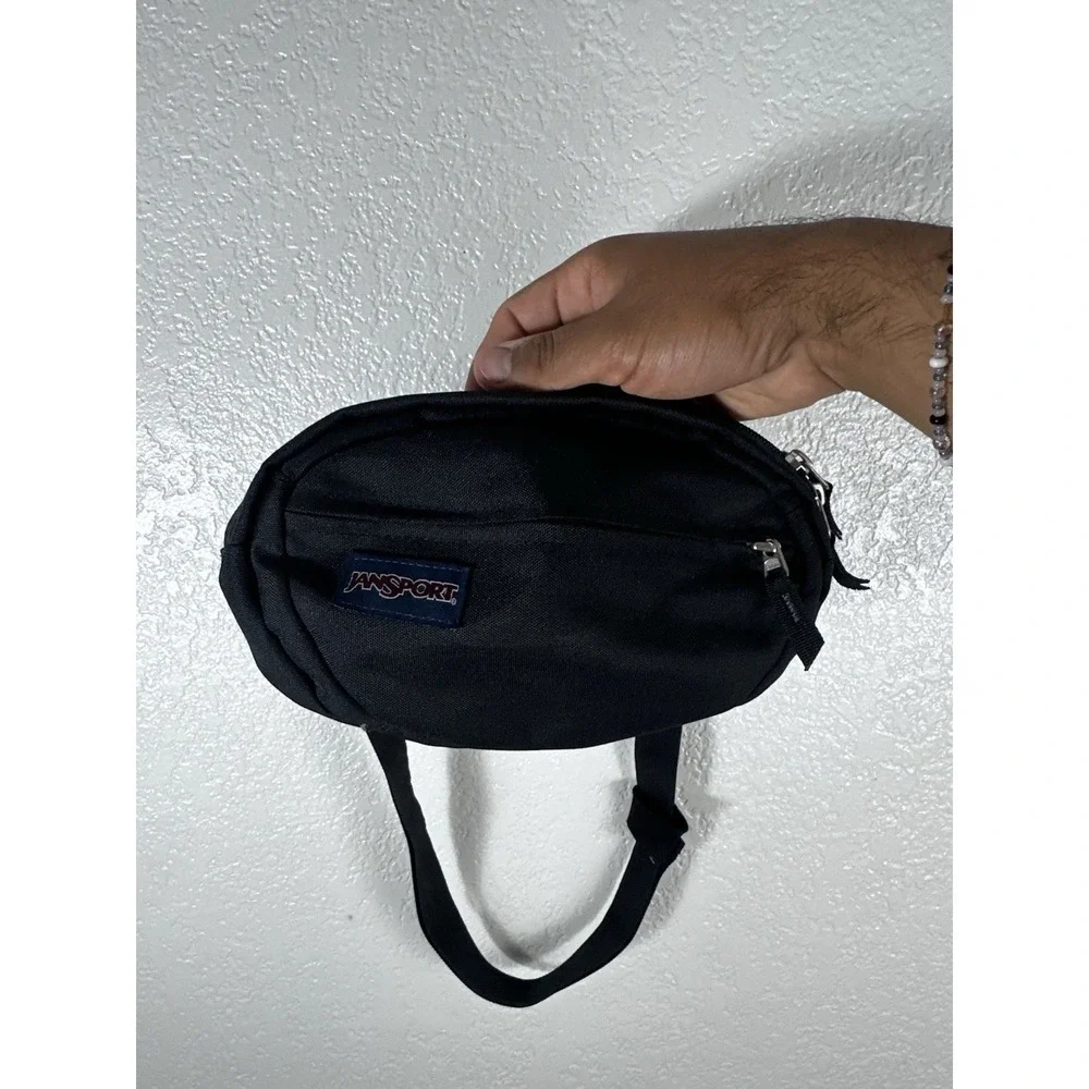 JanSport Fifth Avenue Fanny Pack Black Shoulder Crossbody Tote Bag Buckle Zip
